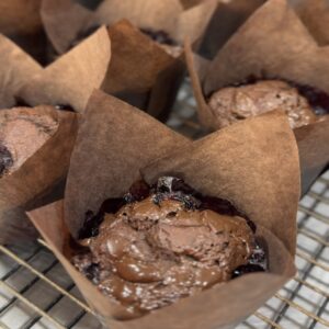 Home muffin de chocolate y arándanos